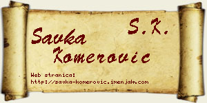 Savka Komerović vizit kartica